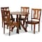 Baxton Studio Noelia Modern and Contemporary Transitional Walnut Brown Finished Wood 5-Piece Dining Set 177-11379-10899-Zoro - alternate 2